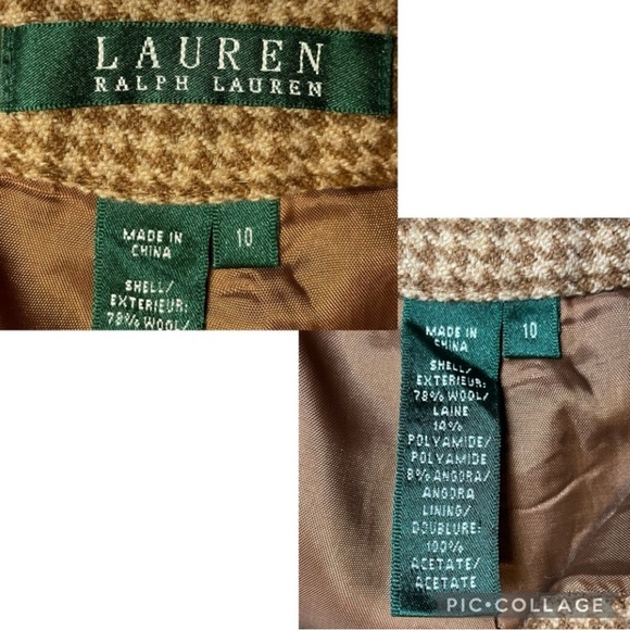 Vtg Lauren Ralph Lauren Wool Angora Houndstooth Collegiate Straight Leg Pants 10 - Picture 3 of 13